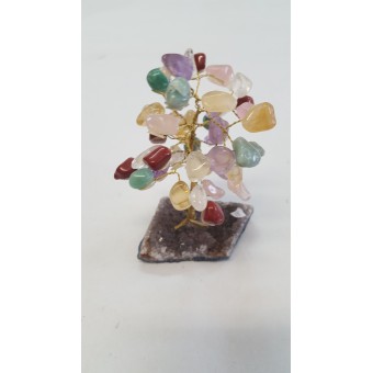 Chakra Multi on Amethyst base - Gemstone Tree - 150mmH