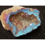 Blue Aura Quartz Slice Geode 6x7cm