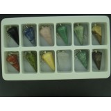 Box of Pendulums(12) with stones in Picture 18x35mm $4each