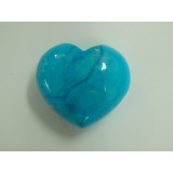 Blue Howlite Puff Heart 40 mm x 45 mm x 20 mm
