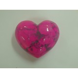 Pink Howlite Puff Heart 40 mm x 45 mm x 20 mm