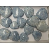   Z Blue Calcite Hearts Mixed Larger sizes Bulk lots $30 for 500g Madagascar
