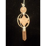 Merkaba Pendulum in Rose Quartz 20x60mm