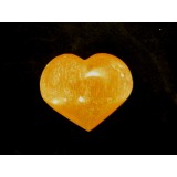 Peach Selenite Puff Heart 70 mm x 55 mm x 35 mm