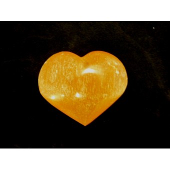 Peach Selenite Puff Heart 70 mm x 55 mm x 35 mm
