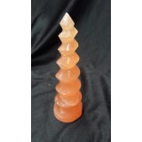 Peach Selenite - Spiral - 16cm x 5cm
