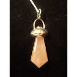 Pendulum Vogel Shape in Rose Quartz 18x55mm long