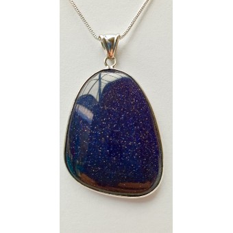 Blue Goldstone Pendant - 35mmHx25mmW Blue Goldstone Pendant - 35mmHx25mmW