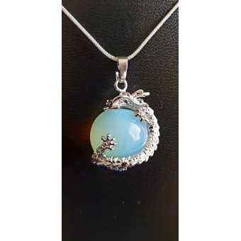 Opalite Pendant - Dragon - 20mm