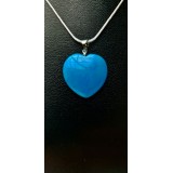 Howlite - Blue Pendant - Heart - 22mm