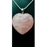 Rose Quartz Pendant - Heart -  28mm