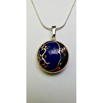 Sodalite Pendant - Moon and Stars - 20mm