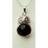 Black Obsidian Pendant - Owl - 25mmHx16mmW