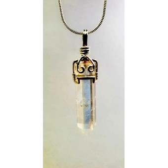Angel Aura Quartz Pendant Point - fancy clasp - 35mm