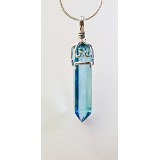 Aqua Aura Pendant Point - fancy clasp - 35mm Aqua Aura Pendant Point - fancy clasp - 35mm
