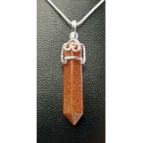 Brown Goldstone Pendant Point - fancy clasp - 35mm Brown Goldstone Pendant Point - fancy clasp - 35mm