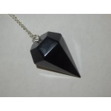 Faceted Pendulum in Black Obsidian 24x45mm