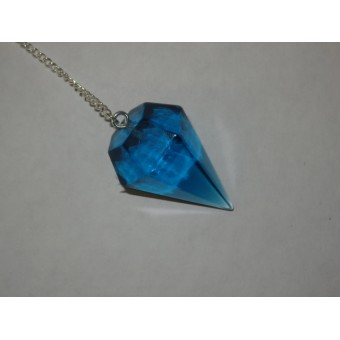 Faceted Pendulum in Blue Obsidian 24x45mm