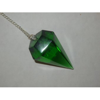 Faceted Pendulum in Green Obsidian24x45mm