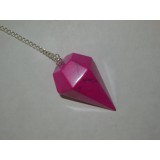 Faceted Pendulum in Howlite Pink 24x45mm