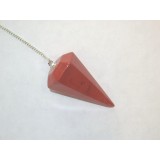 Faceted Pendulum in Red Jasper 18x35mm