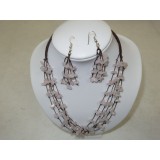 Necklace and Earings Set Rose Quartz