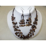 Necklace and Earings Set Tiger Eye