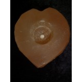 Peach Selenite - Candle Holder Heart 11x11cm