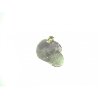 Fluorite Skull Pendant in Sterling Silver 23mmx20mm