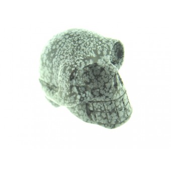 Skull in Snowflake Obsidian 90mm Long by 60mm