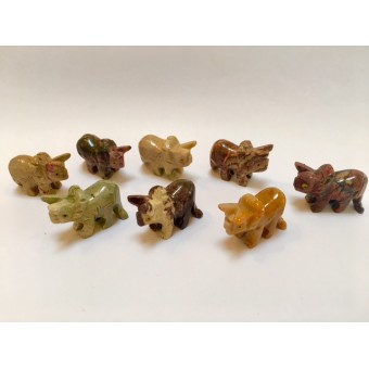 Soapstone Carving - Dinosaur Triceratops - various colours