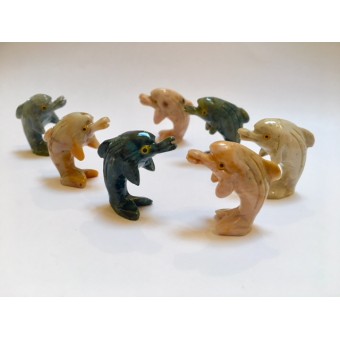 Soapstone Carving - Dolphin - various colours Soapstone Carving - Dolphin - various colours