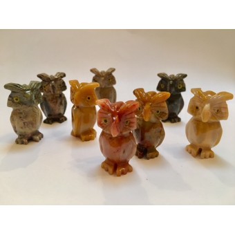 Soapstone Carving - Owl - various colours Soapstone Carving - Owl - various colours