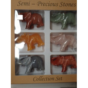 Box of 6 Mixed Elephants