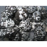 Obsidian Snowflake Tumbled AA 20x30mm   200 GRAMS