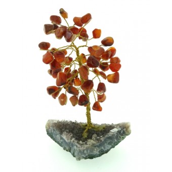 Carnelian on Amethyst base - Gemstone Tree - 150mmH