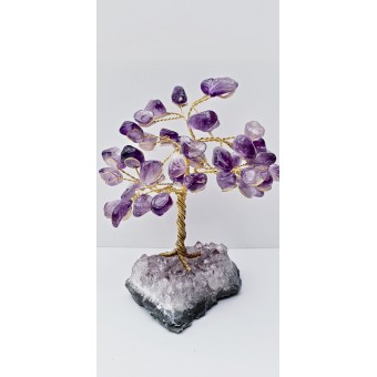 Amethyst on Amethyst stand Tree - 120mmHx75mmW Amethyst on Amethyst stand Tree - 120mmHx75mmW