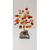 Carnelian on Amethyst base - Gemstone Tree - 120mmHx75mmW