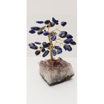 Hematite on Amethyst base - Gemstone Tree - 120mmHx75mmW