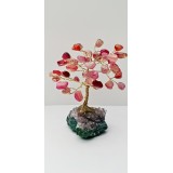 Quartz Dyed - Pink on Amethyst base - Gemstone Tree - 100mmHx75mmW