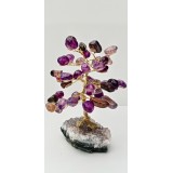 Quartz Dyed - Purple on Amethyst base - Gemstone Tree - 100mmHx75mmW