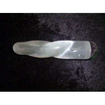 Massage Wand Selenite twist w Flourite 25mm thick by 120mm long