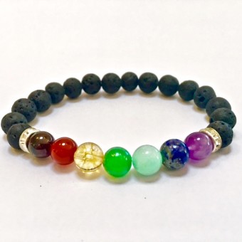 Chakra Lava Stone Bracelet 8mm Chakra Lava Stone Bracelet 8mm