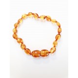 Baltic Amber Baby Teething Bracelet - honey yellow