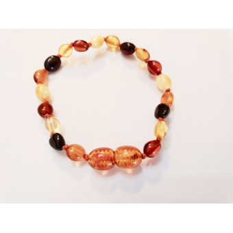 Baltic Amber Baby Teething Bracelet - mixed colours Baltic Amber Baby Teething Bracelet - mixed colours