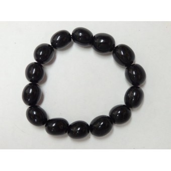 Black Obsidian Tumble Stone Bracelet 14mm