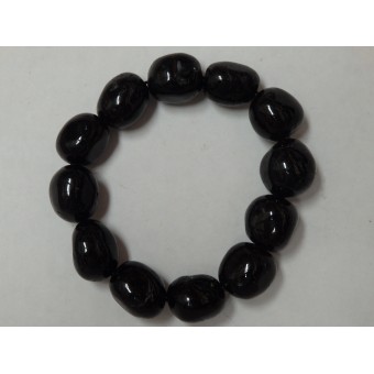 Black Tourmaline Tumble Stone Bracelet - 14mm