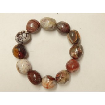 Crazy Lace Agate Tumble Stone Bracelet 14mm