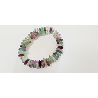 Rainbow Fluorite Slice Bracelet 14mm