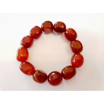 Carnelian - Oval Tumble Stone Bracelet - 14mm